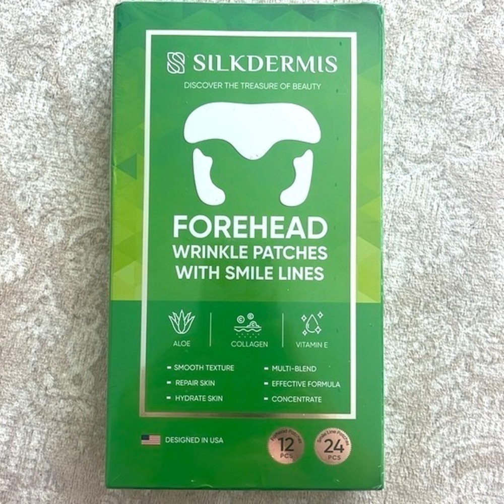 Brand New Forehead Wrinkle Treatment Patches Smile Line Aloe Collagen Vitamin E